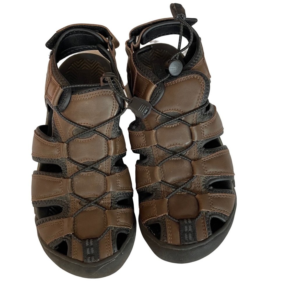 KHOMBU Brown Faux Leather Water and Hiking Sandal. Like new size 8